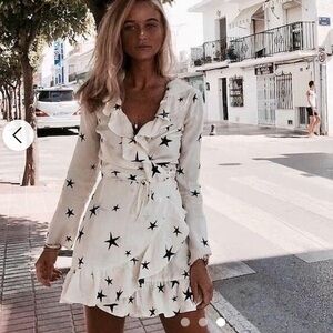 Realisation Par Wrap Star Pattern Mini Dress
